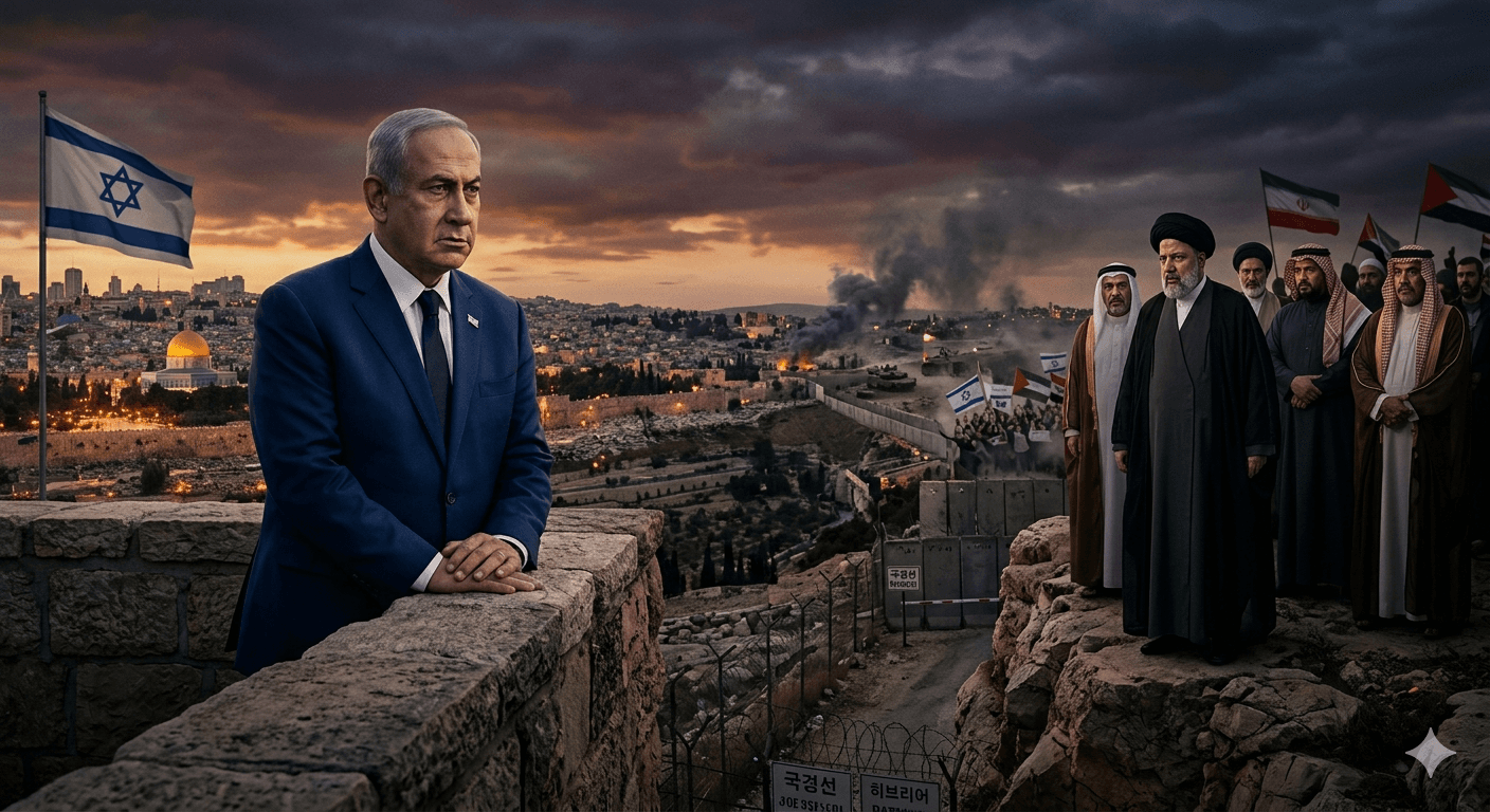 ⚔️ 정복자의 운명, 네타냐후
— 중동 긴장의 사주학적 해석