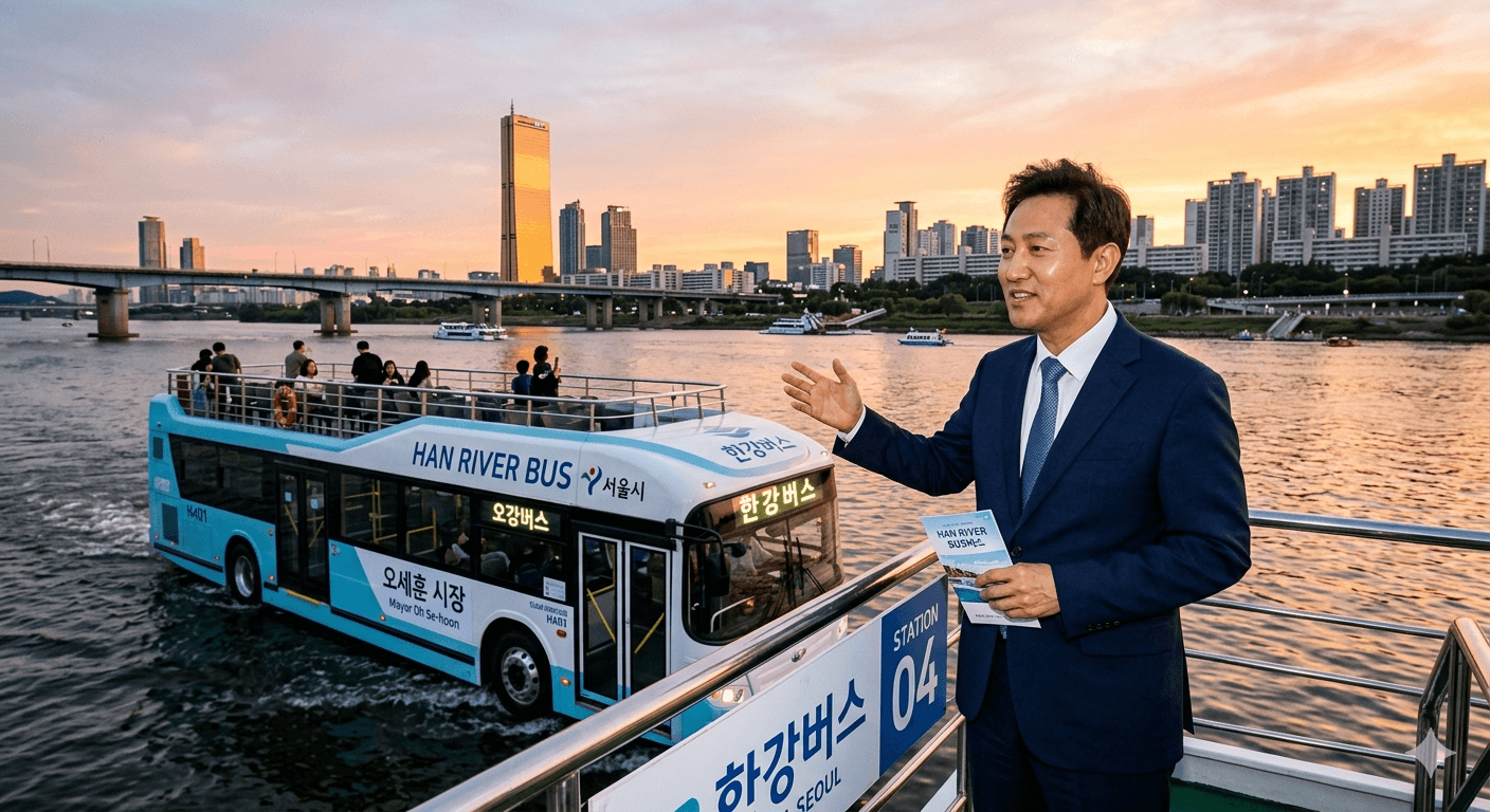 🌊 왜 오세훈은 물에 끌리는가
— 사주로 본 한강버스의 비밀